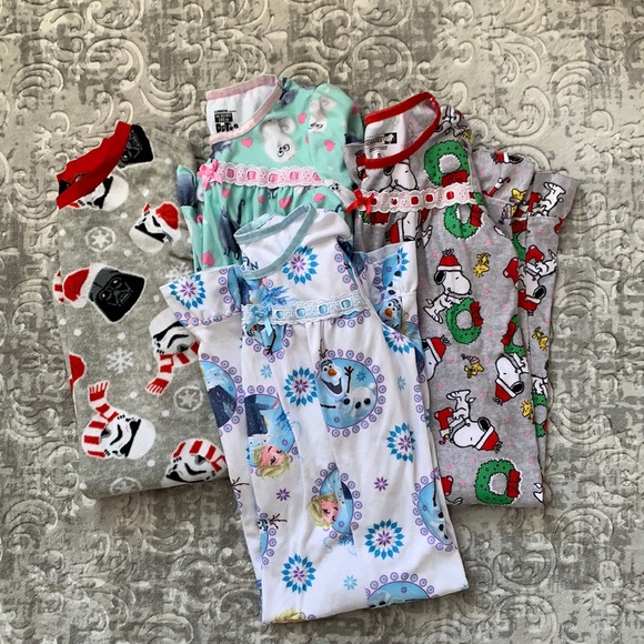 4 Pack! Girls Flannel Pajama Nightgowns
